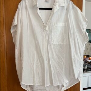 French Connection White Oversized Blouse